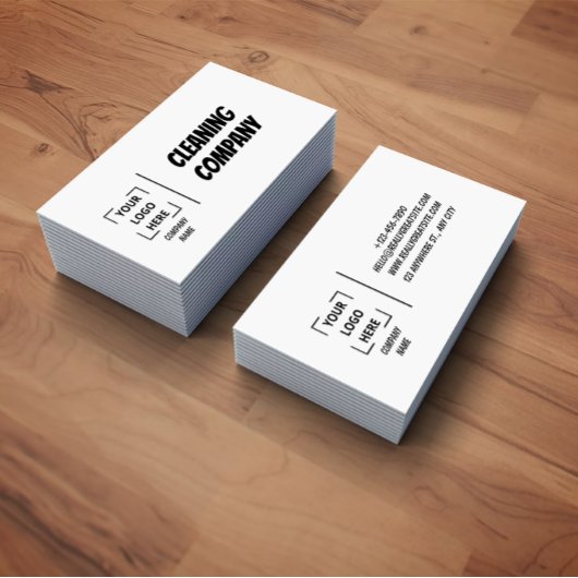 Carte De Visite Grey Elegant Minimalist Cleaning Company 