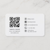 Carte De Visite Grey Logo QR Code Professional (Devant)