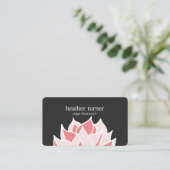 Carte De Visite Grey Lotus QR CODE wellness massage spa yoga (Debout devant)