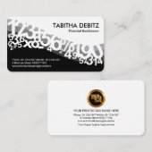 Carte De Visite Grey Number Waves Comptable (Devant / Derrière)