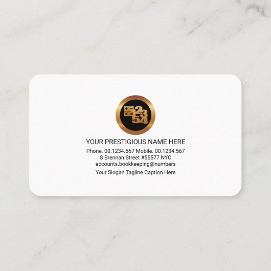 Carte De Visite Grey Number Waves Comptable (Dos)