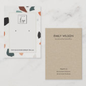 Carte De Visite Grey Orange Terrazzo Écouter Écran de boucle Logo (Devant / Derrière)