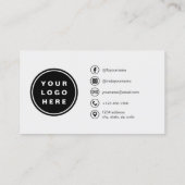 Carte De Visite Grey Photo with QR Code Social Media (Dos)