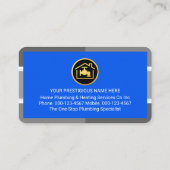 Carte De Visite Grey Plumbing Pipe Frame Gold Handyman Tools (Dos)