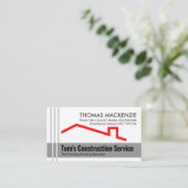 Carte De Visite Grey Re-bar Lines Concrete Layer Red Roof (Debout devant)