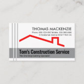 Carte De Visite Grey Re-bar Lines Concrete Layer Red Roof (Devant)