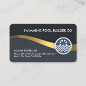 Carte De Visite Grey Shades Gold Water Wave (Devant)