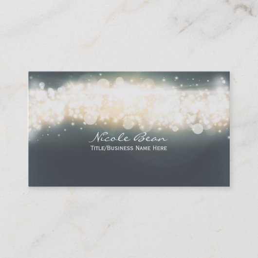 Carte de visite Grey Sparkle Lights Sky Blast (Devant)