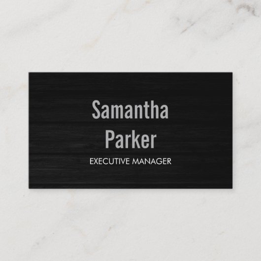 Carte De Visite Grey Wood Blanc Contemporain Directeur exécutif (Devant)