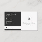 Carte De Visite Grey Your Logo Modern Social Media Icon (Dos)