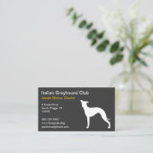 Carte De Visite Greyhound Silhouette (Debout devant)