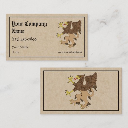 Carte De Visite Griffin Rampant (Devant / Derrière)