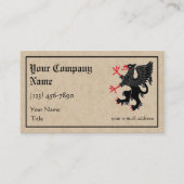 Carte De Visite Griffin Rampant Sable (Devant)