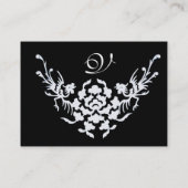 Carte De Visite GRIFFINS BLANC NOIR MONOGRAMME FLORAL Pearl (Dos)