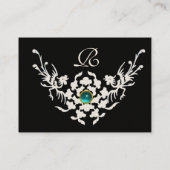 Carte De Visite GRIFFINS BLANCS AQUAMARINE MONOGRAM noir blanc (Dos)