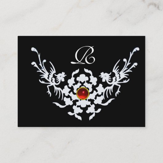 Carte De Visite GRIFFINS BLANCS ROUGE RUBY MONOGRAM noir (Dos)