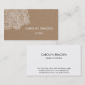 Carte De Visite Griffonnage Brown rustique de Paisley de papier (Devant / Derrière)