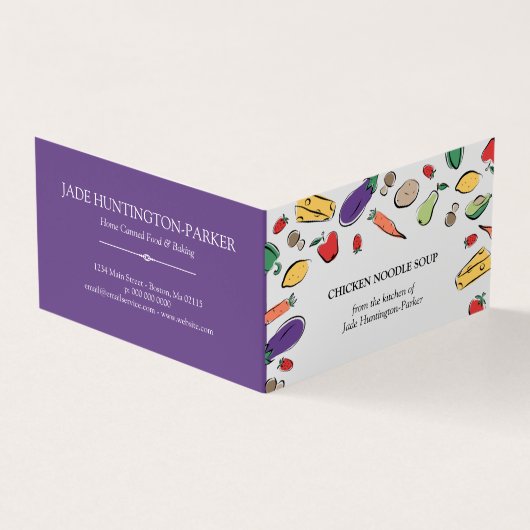 Carte De Visite Griffonnages de nourriture - étiquette faite (Extérieur)