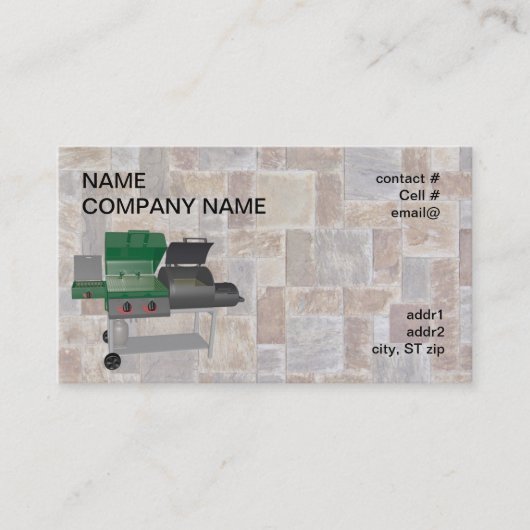Carte De Visite gril combiné de BBQ de fumeur (Devant)