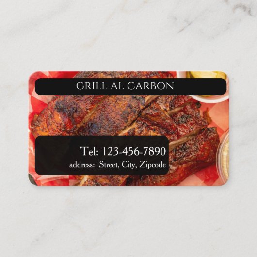 Carte De Visite grill al carbon , editable  (Devant)