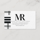 Carte De Visite Grille Abstraite Monochrome Noir Blanc (Dos)