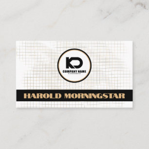 Carte De Visite Grille blanche noire moderne avec Qr et Logo