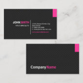 Carte De Visite Grille créative moderne Twill - noir et rose (Devant / Derrière)