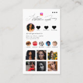 Carte De Visite Grille d'alimentation photo Influencer Code QR noi (Dos)