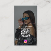 Carte De Visite Grille de flux de photos d'influenceur Code QR des (Devant)