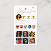 Carte De Visite Grille de flux photo Influencer Médias sociaux Cod (Dos)