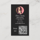 Carte De Visite Grille de photos de coiffeur Code QR Beauté (Dos)