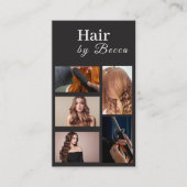 Carte De Visite Grille de photos de coiffeur Code QR Beauté (Devant)