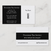 Carte De Visite Grille de préparation des déclarations B/W (Devant / Derrière)