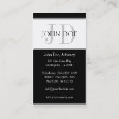 Carte De Visite Grille de procureur W/W (Dos)