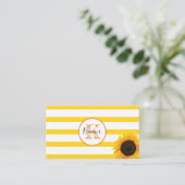 Carte De Visite Grille d'or et tournesol Monogrammé (Debout devant)