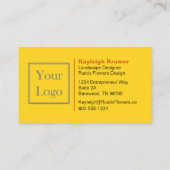 Carte De Visite Grille d'or et tournesol Monogrammé (Dos)