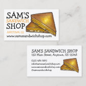 Carte De Visite Grillé Fromage grillé Sandwich Food Chef Diner (Devant / Derrière)