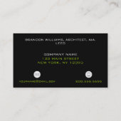 Carte De Visite Grille géométrique architecte (Dos)