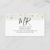 Carte De Visite Grille géométrique Moderne Simulé Foil Designer (Dos)