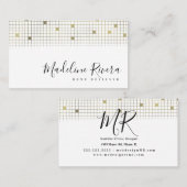 Carte De Visite Grille géométrique Moderne Simulé Foil Designer (Devant / Derrière)