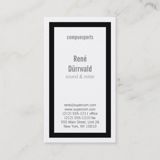 Carte De Visite Grille gras noir et blanc (Devant)
