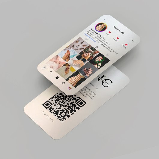 Carte De Visite Grille Instagram Silver Gold Artist