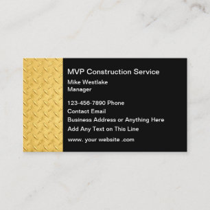 Carte De Visite Grille métallique simulée de construction élégante