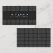 Carte De Visite Grille moderne noire (Devant / Derrière)