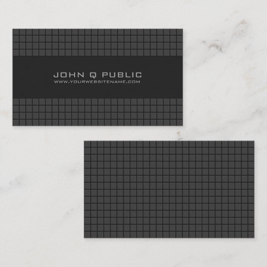 Carte De Visite Grille moderne noire (Devant / Derrière)