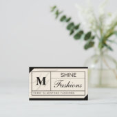Carte De Visite Grille Monogramme (crème) (Debout devant)
