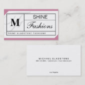 Carte De Visite Grille monographique (rose flamant) (Devant / Derrière)