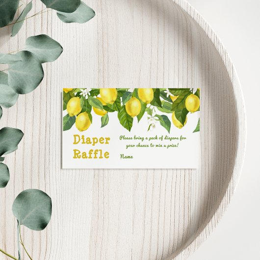 Carte De Visite Grille principale Baby shower de citron Raffin de