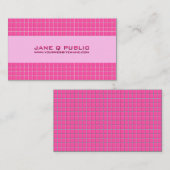 Carte De Visite Grille rose moderne (Devant / Derrière)