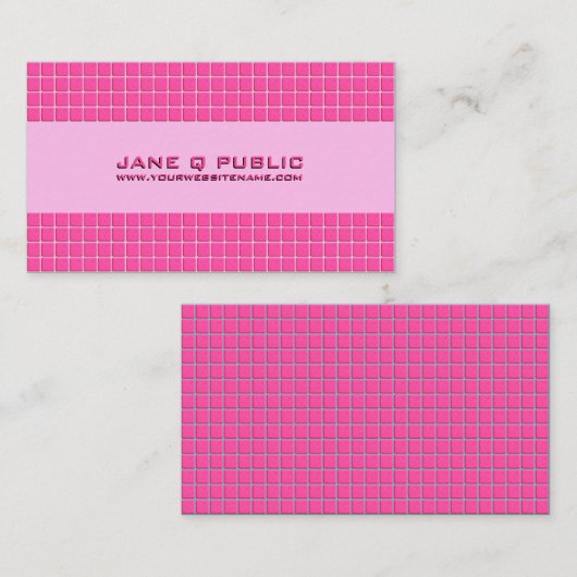 Carte De Visite Grille rose moderne (Devant / Derrière)